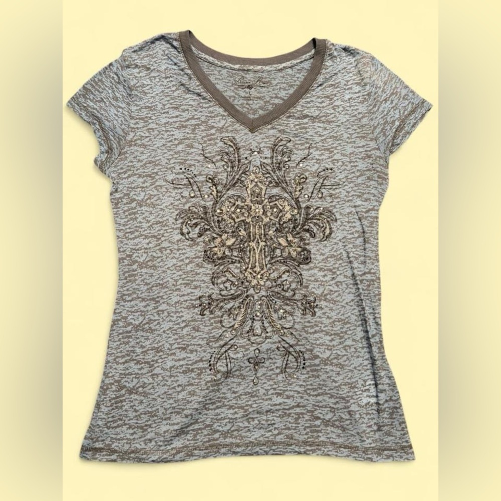Y2K Style Bedazzled Cross Tee
